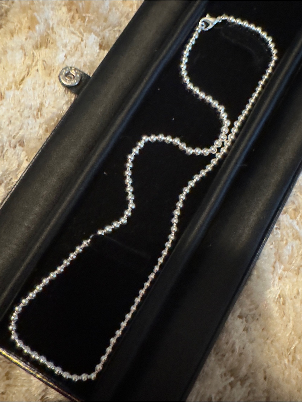 Silver Beaded Chain Necklace - Women's Jewelry
